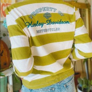 Harley Davidson Striped Gemstone Long Sleeve Tee